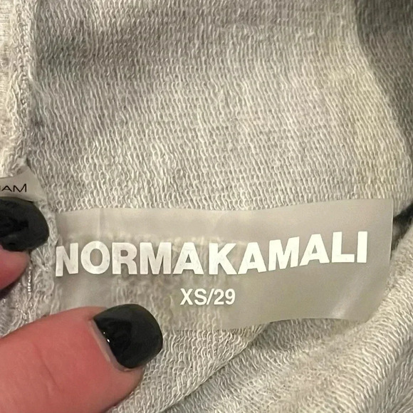 Norma Kamali xs cropped gray casual pants loose fit oversized boho chic core - Picture 2 of 3